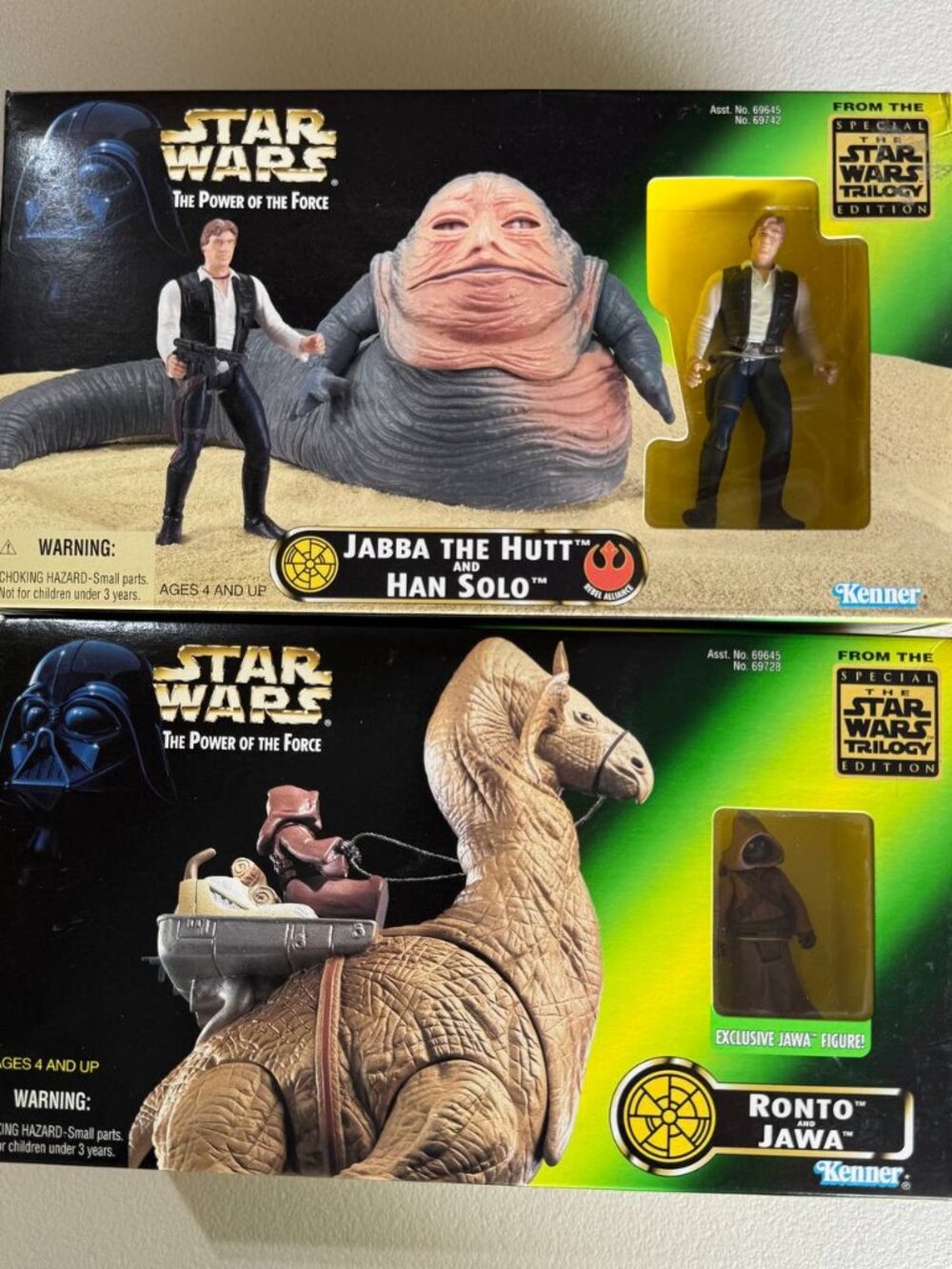 Star Wars POTF Special Edition Jabba the Hutt Han Solo Ronto Jawa Set Kenner NIB